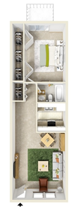 One Bedroom B / One Bath - 750 Sq. Ft.* One Bedroom B / One Bath - 750 Sq. Ft.*
