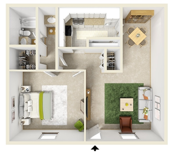 One Bedroom C / One Bath - 806 Sq. Ft.* One Bedroom C / One Bath - 806 Sq. Ft.*