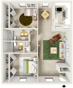 Two Bedroom G / Two Bath - 1,240 Sq. Ft.* Two Bedroom G / Two Bath - 1,240 Sq. Ft.*