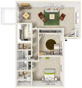 Two Bedroom J / Two Bath - 1,440 Sq. Ft.*